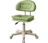 Sgabello Girevole con Supporto per La Schiena, Altezza Regolabile, Sgabello Girevole da 17"-22", Sgabello da Scrivania con Ruote, Ergonomico in Pelle Pu, per Casa, S, Green, One Size