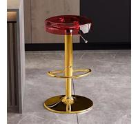Sgabello girevole da bar con poggiapiedi per cucina, sala da pranzo e caffetteria, regolabile in altezza 34 x 45-55 cm, design moderno ed elegante, per uso domestico e commerciale