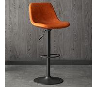 Sgabello girevole da bar vintage per la casa, decorazione per caffè, tempo libero, azienda, lavoro, sedia girevole con gambe in acciaio al carbonio, regolabile 60-80 cm (colore: nero) (arancione)