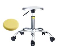 Sgabello girevole in acciaio inox resistente, con copertura per sgabello e ruota, regolabile in altezza, per bar, laboratorio, ufficio, barbiere, cucina e negozio (19,2)