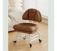 Sgabello girevole in pelle PU con schienale e supporto a 3 strati, ruote universali, perfetto per fitness domestico, pedicure e uso professionale