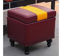 Sgabello girevole in similpelle cubo portaoggetti per piedi, panca, sedile, scatola per giocattoli con cerniera superiore, scatola portaoggetti pouf baule