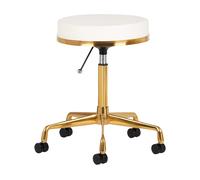Sgabello Girevole POL-H4 Professionale per Estetica studio Medico Manicure Bianc