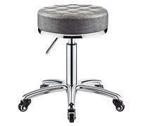 Sgabello girevole regolabile con base in metallo resistente, 5 ruote per una mobilità fluida, sedile in pelle PU per salone, medici, spa e cliniche di tatuaggi, supporta fino a 150 kg