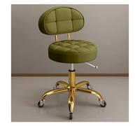 Sgabello girevole regolabile con supporto per la schiena, sedia girevole idraulica per salone di bellezza, spa, tatuaggi, massaggi, metallo titanio oro