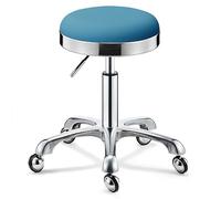 Sgabello girevole resistente, sgabello di bellezza, regolabile in altezza, rotondo su ruote, sgabello alto in metallo, per cucina, salone, bar, ufficio, clinica di massaggi (blu scuro)