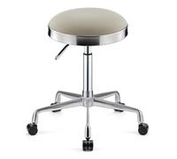 Sgabello girevole resistente, sgabello rotondo regolabile in altezza su ruote, sgabello alto in metallo, per cucina, salone, bar, ufficio, massaggi, clinica, bellezza (grigio)