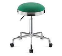 Sgabello girevole resistente, sgabello rotondo regolabile in altezza su ruote, sgabello alto in metallo, per cucina, salone, bar, ufficio, massaggi, clinica, bellezza (verde)