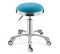 Sgabello girevole resistente, sgabello rotondo regolabile in altezza su ruote, sgabello alto in metallo, per cucina, salone, bar, ufficio, massaggi, clinica, bellezza (blu)