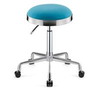 Sgabello girevole resistente, sgabello rotondo regolabile in altezza su ruote, sgabello alto in metallo, per cucina, salone, bar, ufficio, massaggi, clinica, bellezza (blu)