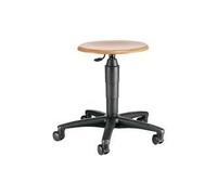 Sgabello girevole Topstar "TEC 60 - legno", sedile in faggio naturale, regolazione continua dell'altezza del sedile con solleva NEW