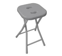 Gedy Sgabello bagno richiudibile, Misure e peso: 46,5X26X28 CM & 1,156 KG, Sgabello richiudibile in metallo e resine, Finitura grigia, Design R&S, 2 anni di garanzia