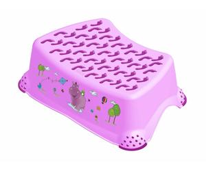 Sgabello Hippo Lilla Decorato 27x14x41 Cm Okt
