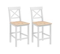 SGABELLO HOMCOM IT83A-098V00ND - bar in legno massello con schienale a forma di X, stile rustico