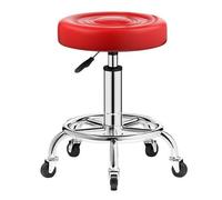 Sgabello idraulico ergonomico e resistente, regolabile, con ruote, per medico, estetista, artista, casa, piccolo ufficio (rosso)