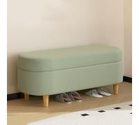 Sgabello imbottito in velluto verde chiaro con gambe in legno rettangolare pianoforte ottomano elegante sedile finestra 80 cm mobili per la casa