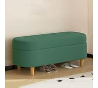 Sgabello imbottito in velluto verde scuro con gambe in legno rettangolare per pianoforte e seduta con finestra, 120 cm, per soggiorno e camera da letto