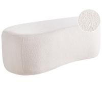 Sgabello imbottito moderno in bouclé Pouf d'accento con motivo solido bianco spo