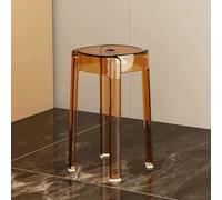 Sgabello impilabile in acrilico trasparente, altezza 45,7 cm, sedia da bar trasparente, per sala da pranzo al coperto, caffetteria, bar di casa e arredamento del soggiorno (colore: marrone