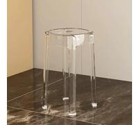 Sgabello impilabile in acrilico trasparente, altezza 45,7 cm, sedia da bar trasparente, per sala da pranzo al coperto, caffetteria, bar di casa e arredamento del soggiorno (colore: trasparente