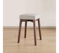 Sgabello impilabile in legno con schienale scoperto, 45,7 cm, quadrato, imbottito, con piedini antiscivolo, per casa, ufficio, scuola, cucina, design moderno color noce e grigio chiaro