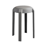 Sgabello impilabile in plastica, per cucina, sedia da bar, imbottita, leggera e portatile, design per sala da pranzo, camera da letto, vanità ed eventi, 45 cm, altezza moderna e versatile