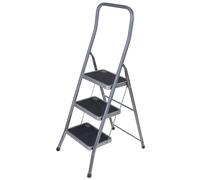 Sgabello in acciaio Super Effe 3 gradini p/max 150 kg Grigio