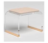 Sgabello in acrilico trasparente, seduta imbottita per il massimo comfort, perfetto per doccia, bagno e trucco, nessun montaggio necessario