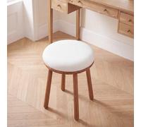 Sgabello in legno di acacia e cotone écru