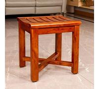 Sgabello in legno massello con ripiano portaoggetti - Sgabello da spa antiscivolo per bagno, soggiorno e esterni, finitura laccata, 42 x 34 x 45 cm, perfetto per l'arredamento della casa