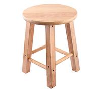 Sgabello in legno massiccio, piccolo sgabello rotondo da bagno, altezza 50 cm, sgabello basso per uso domestico