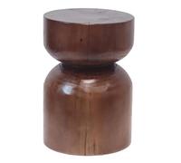 Sgabello in legno naturale fatto a mano - Poggiapiedi rotondo in stile country da 18 pollici, tavolino in legno massello, arredo for soggiorno in stile country americano, sgabello for ingresso(Brown3)