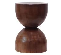 Sgabello in legno naturale fatto a mano - Poggiapiedi rotondo in stile country da 18 pollici, tavolino in legno massello, arredo for soggiorno in stile country americano, sgabello for ingresso(Brown1)