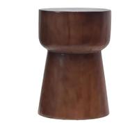 Sgabello in legno naturale fatto a mano - Poggiapiedi rotondo in stile country da 18 pollici, tavolino in legno massello, arredo for soggiorno in stile country americano, sgabello for ingresso(Brown2)