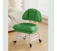 Sgabello in pelle PU con schienale, altezza regolabile, cuscino a 3 strati, perfetto per casa, palestra, pedicure e salone, design confortevole ed elegante
