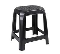 Sgabello in plastica nera, 46 x 41 cm, portata fino a 120 kg