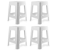 Sgabello in plastica Rattan 36 x 36 x 45 cm Scegliere Que las más Gusta (White, 4)