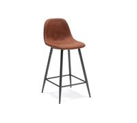 Sgabello in similpelle Brigitte Kitchen & Living 42x52xH93 cm, Seduta marrone, Schienale marrone, Gambe antracite, Materiale Similpelle e Metallo marrone