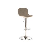 Sgabello in Tessuto Jimmy Design Twist 38,5x36xH88 102 cm, Seduta e Schienale Grigio Chiaro Bianco, Gambe Grigio Cromo, Materiale Tessuto e Metallo grigio