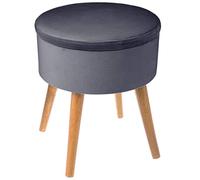 Sgabello in velluto grigio scuro