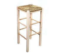 SGABELLO LEGNO SEDUTA PAGLIA H.70 GREZZO GIAQUINTO