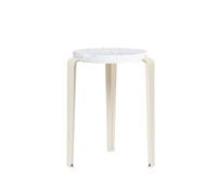 Sgabello LOU in Plastica Riciclata Bianco/bianco Crema