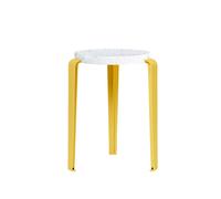 Sgabello LOU in Plastica Riciclata Bianco/giallo Brioche