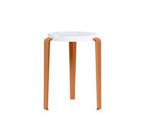 Sgabello LOU in Plastica Riciclata Bianco/rosso Mandarino