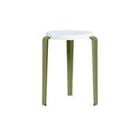 Sgabello LOU in Plastica Riciclata Bianco/verde Kaki