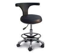 Sgabello medico girevole a 360° con bracciolo, altezza regolabile in pelle PU, sgabello da sella per uso dentale e salone