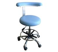 Sgabello medico girevole a 360° con bracciolo, sella in pelle PU regolabile in altezza per un comodo uso dentale e salone di bellezza
