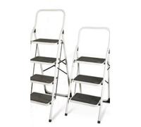 SCALA SCALETTA SGABELLO 3GRADINI METALLO CUCINA PIEGHEVOLE ANTISCIVOLO VERDELOOK
