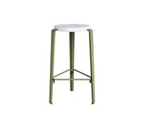 Sgabello MI LOU in Plastica Riciclata Bianco/verde Kaki