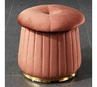 Sgabello moderno a fungo in morbido velluto con base dorata, poggiapiedi rotondo per trucco e medicazione, elegante sgabello multifunzionale per divano